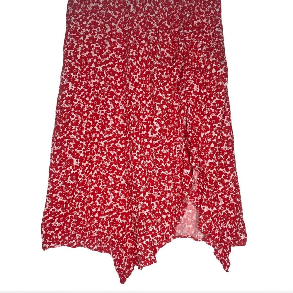 Code Mode Red Floral Skirt with Ruffled slid - Picture 3 of 7